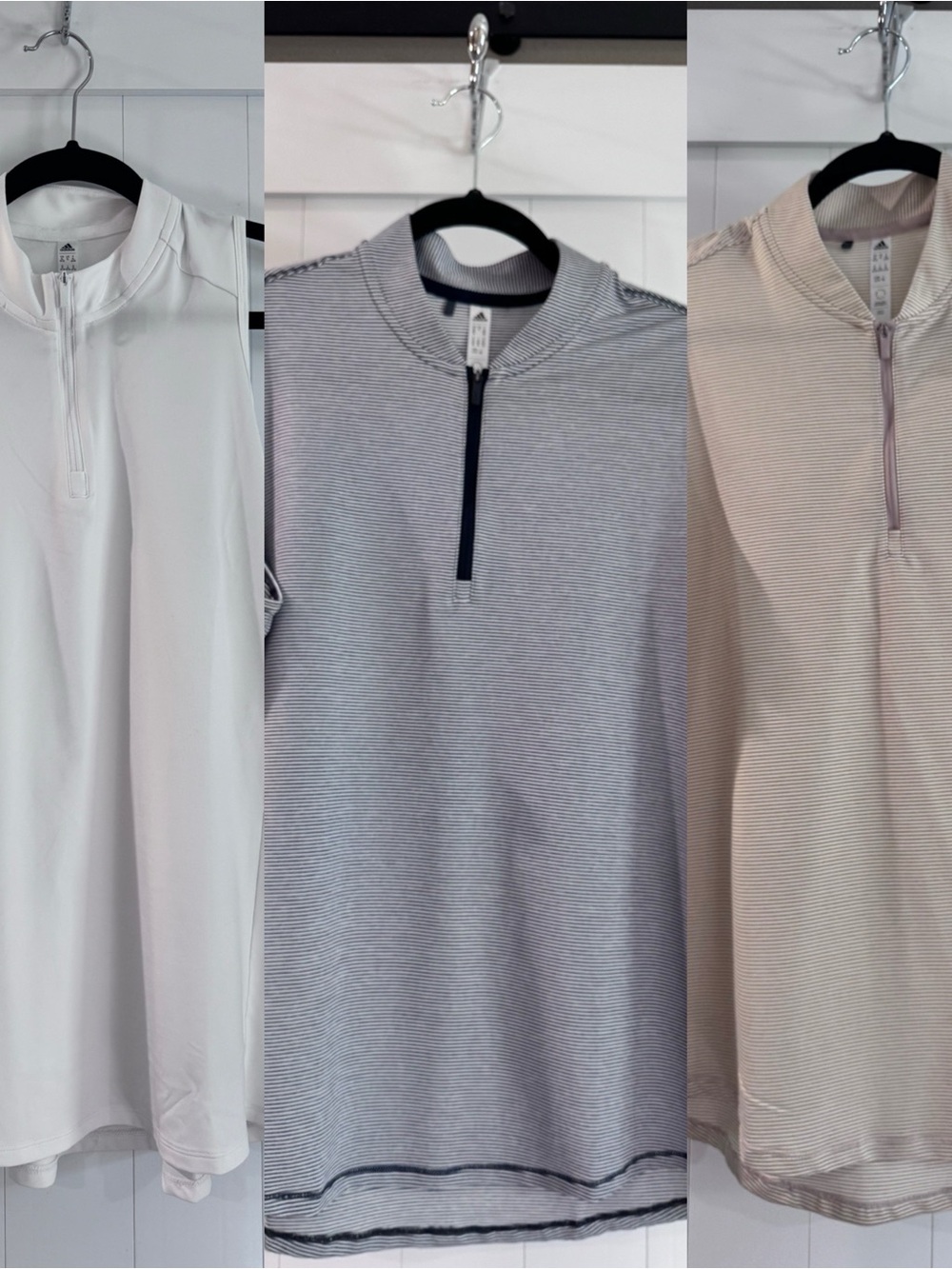 Set of 3 Adidas Women’s 3/4 Zip Sleeveless Polo - Size XL